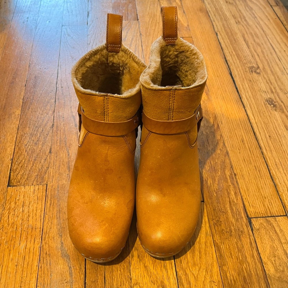 shearling lined clog boots